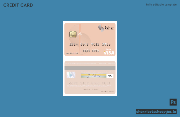 Beispielvorschau für eine Visa-Debitkarte der Oman Sohar International Bank